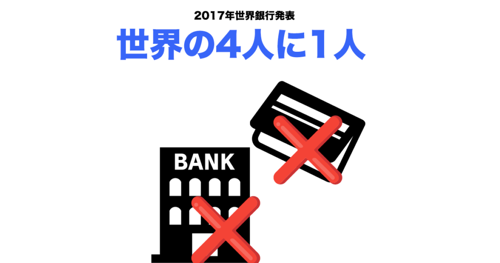 2017年世界銀行発表で世界の4人に1人は銀行口座を持たない